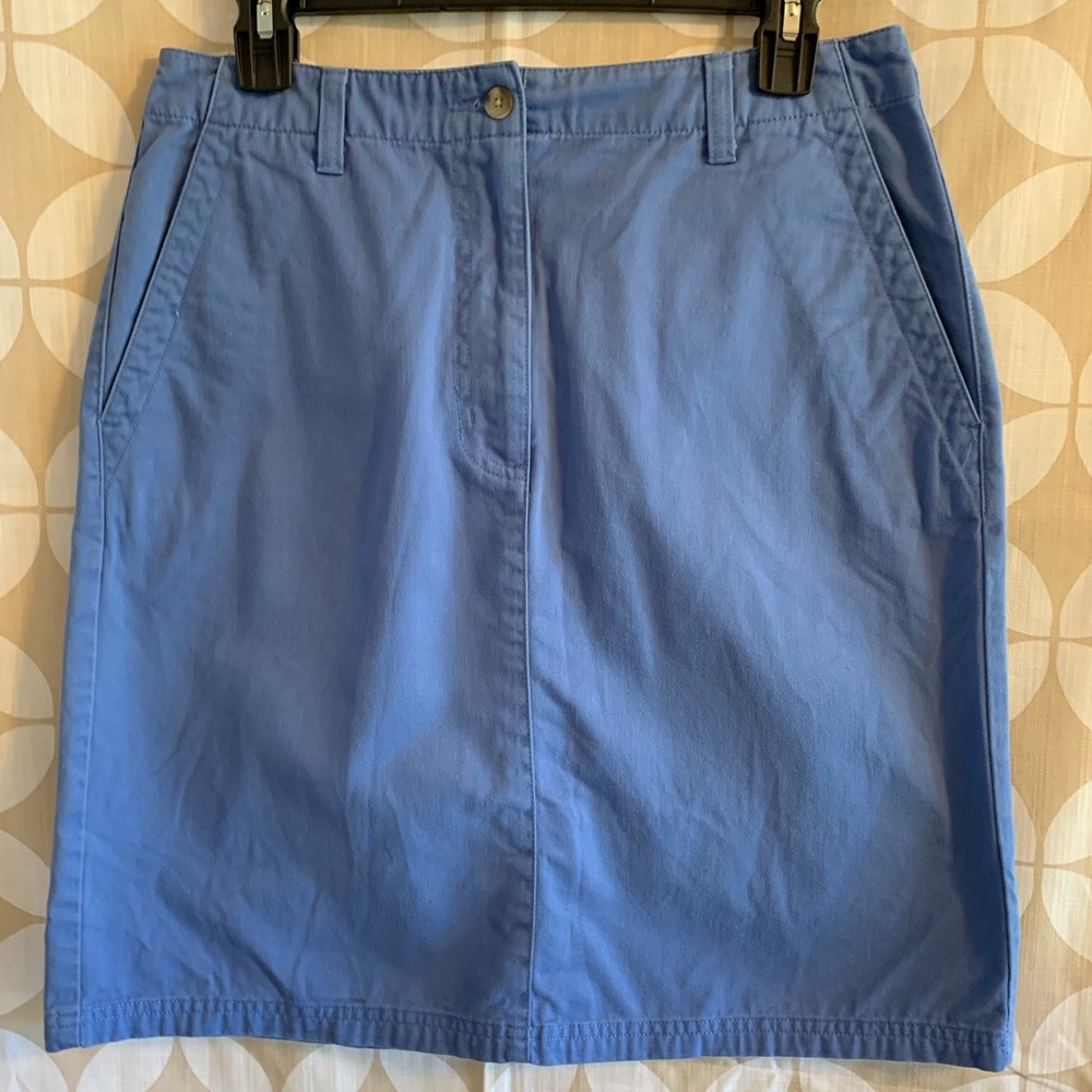 L.L Bean Blue khaki skirt size 10 Regular